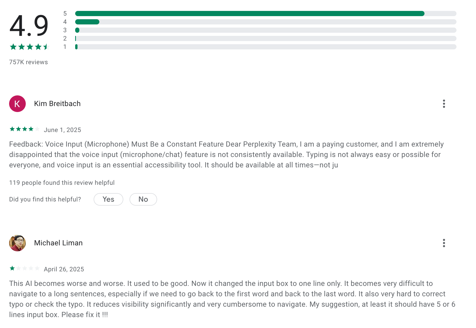 Perplexity reviews