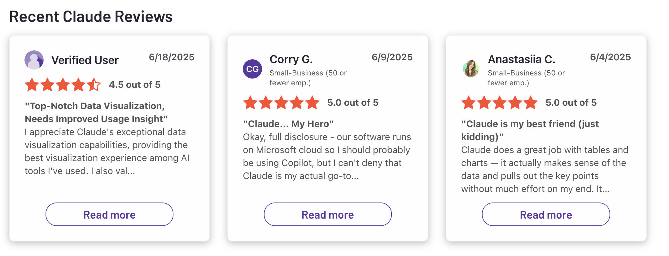 Claude reviews