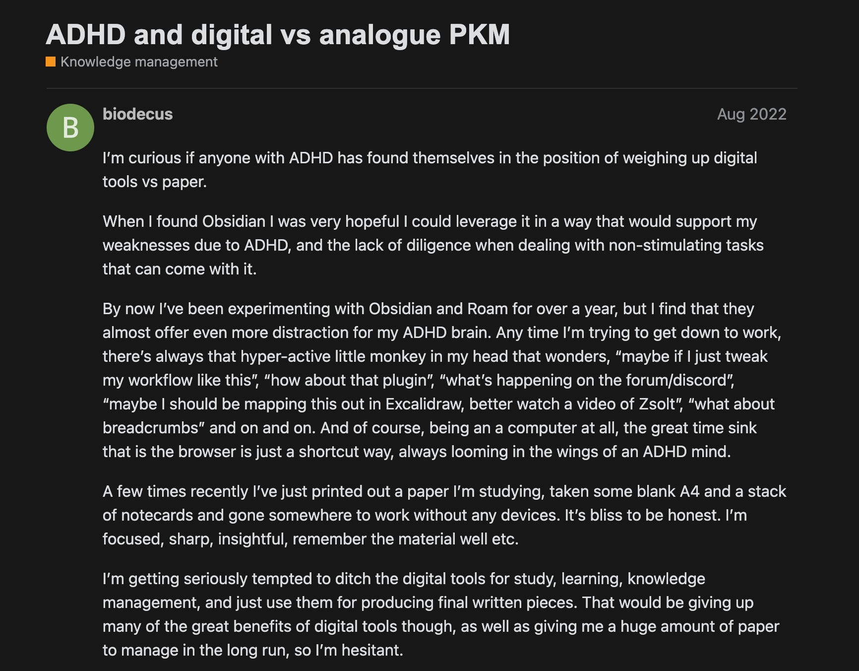 Obsidian reviews