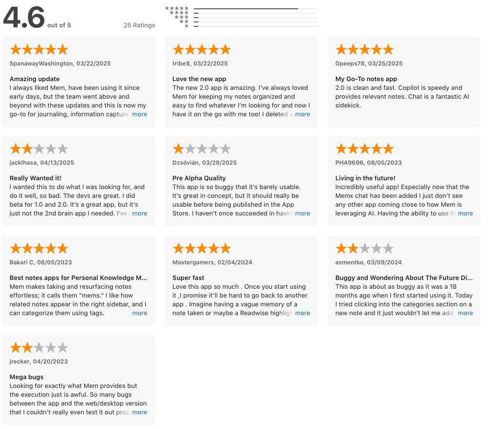 Mem.ai reviews