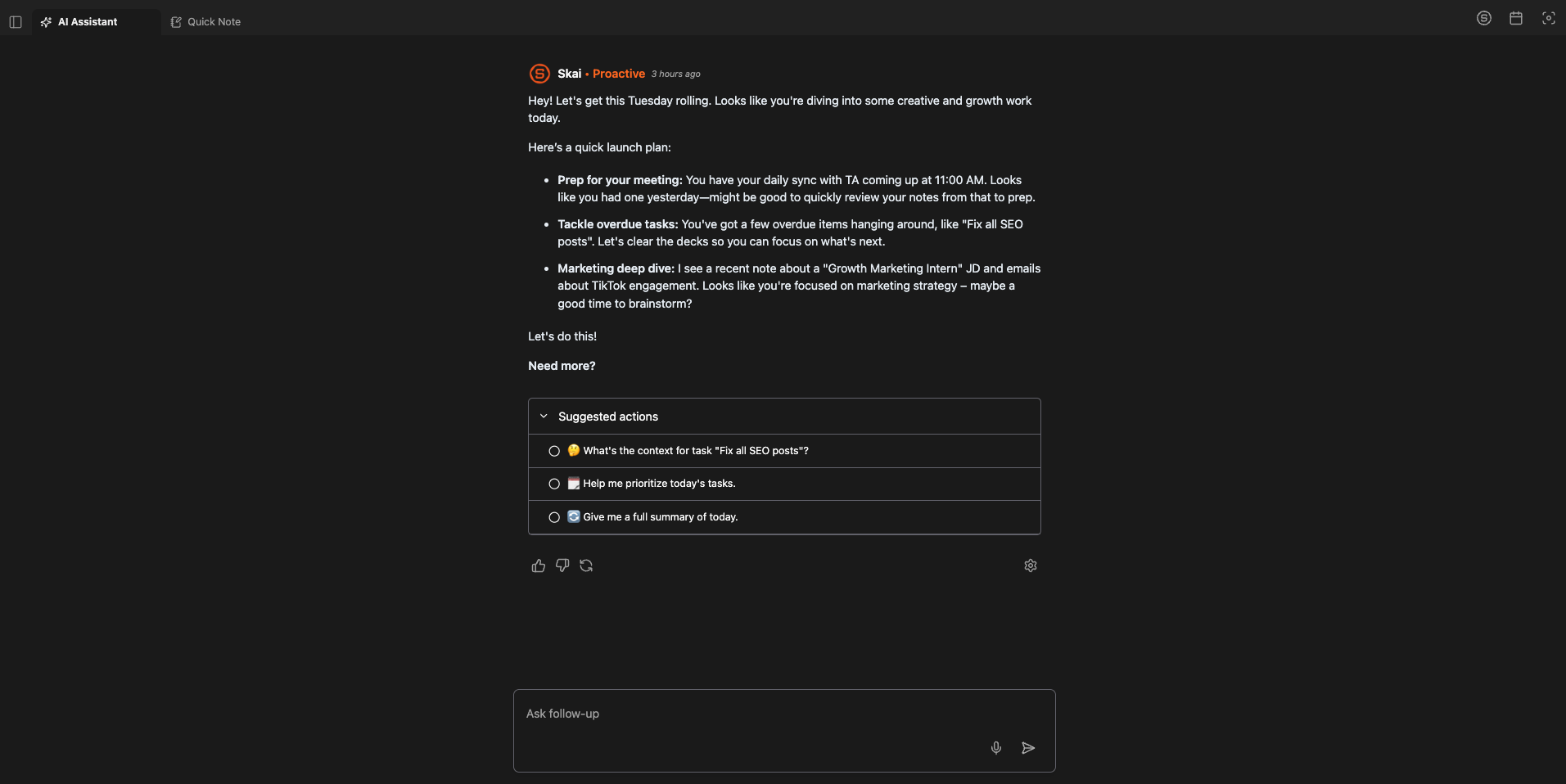 Saner.AI UI