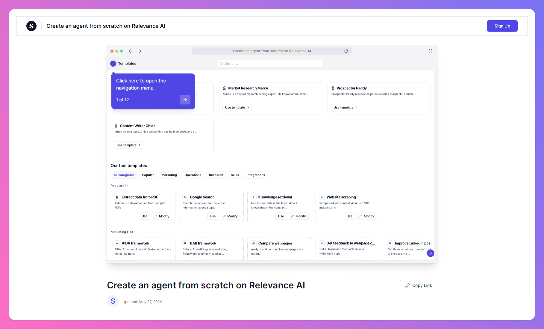 Relevance AI Workspace