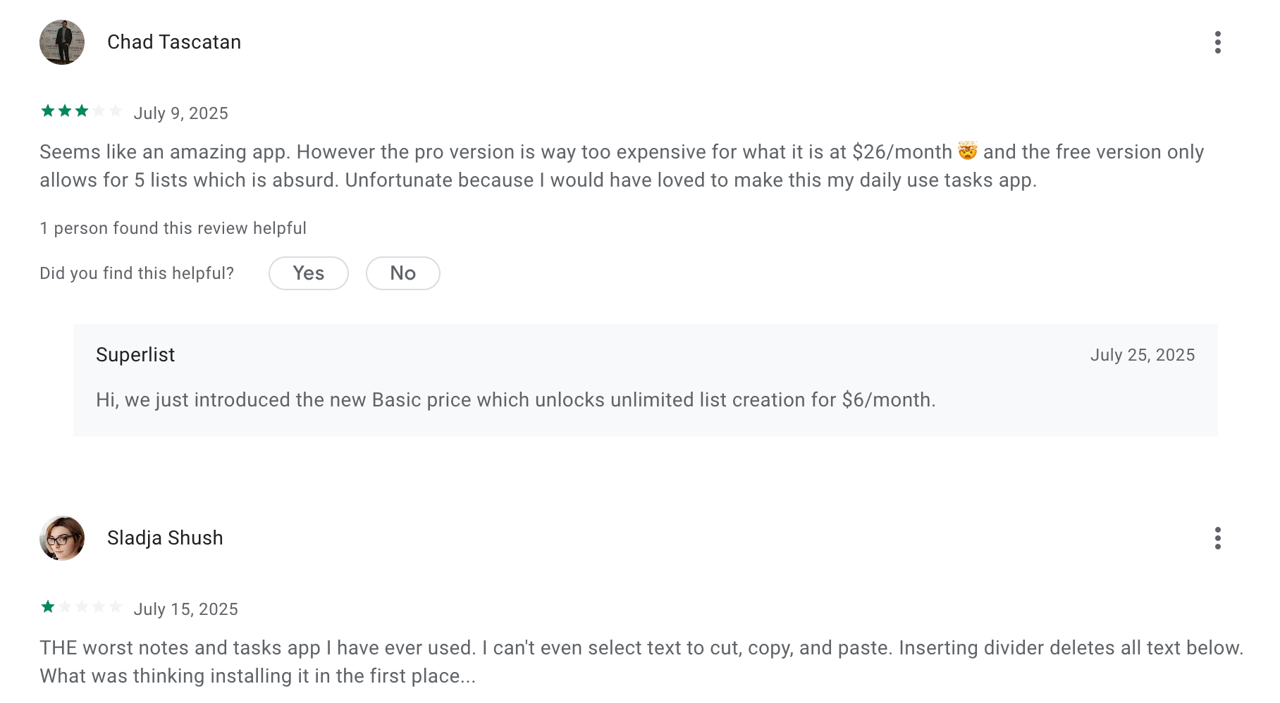 Superlist reviews