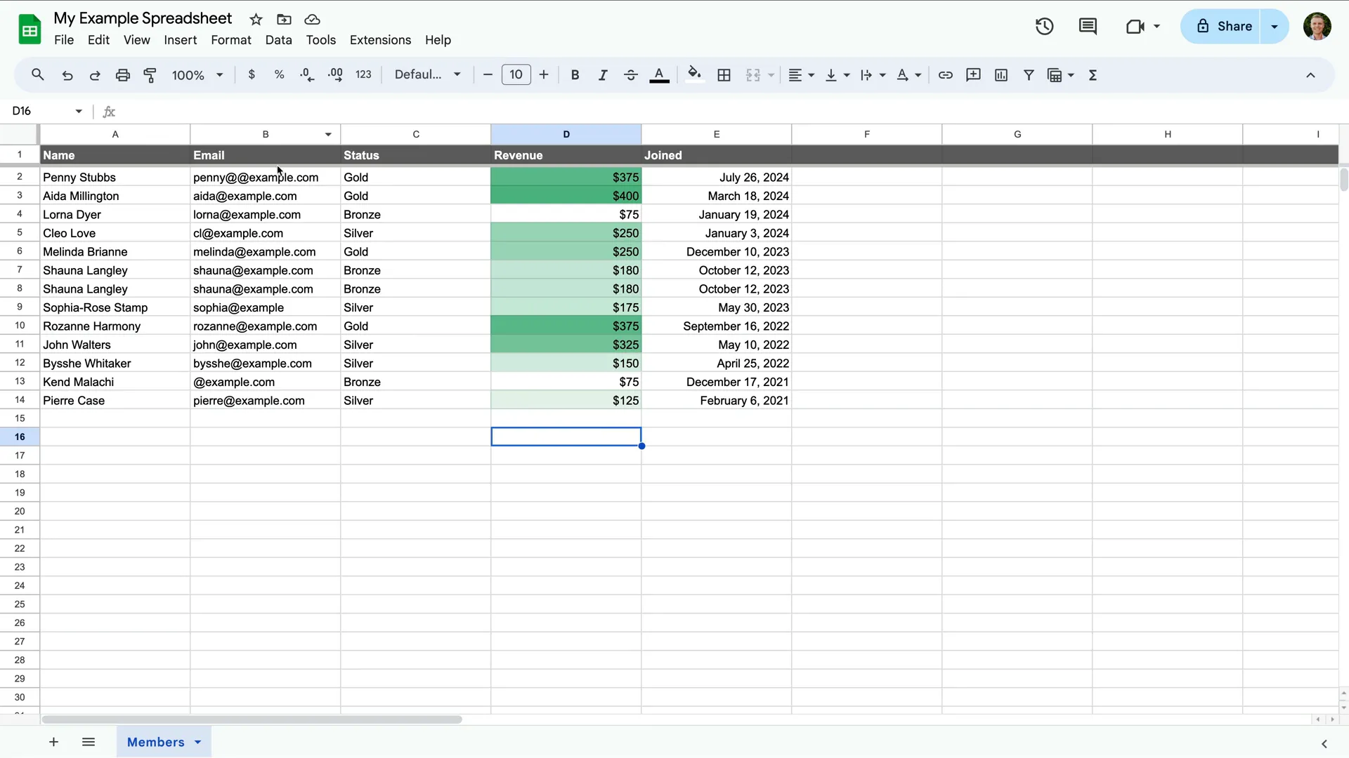 Google sheet - Plan, CRM
