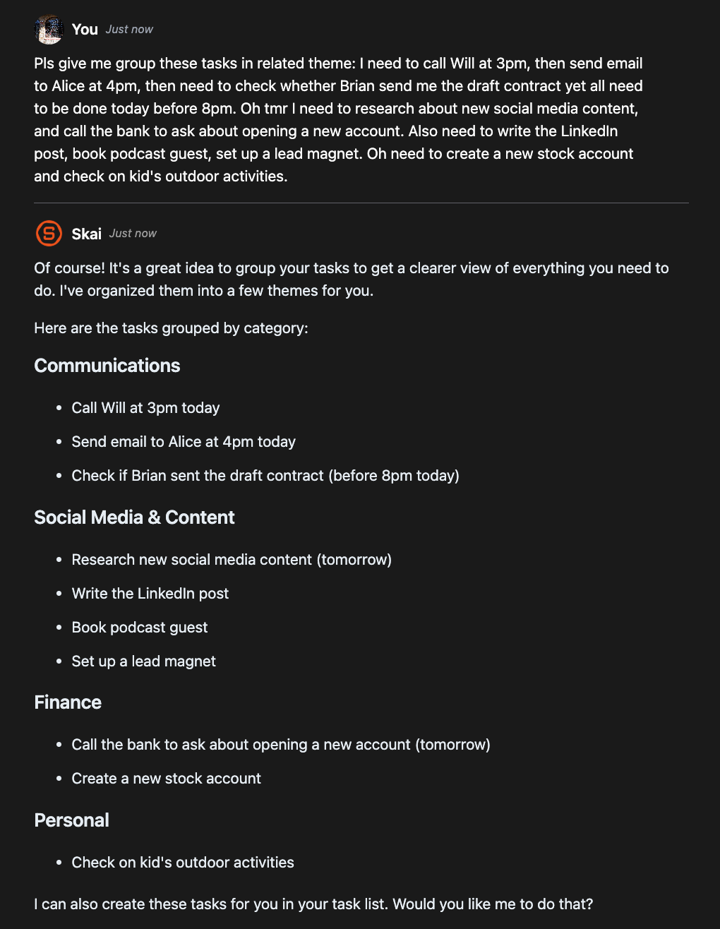 RPM - Categorizing tasks - Saner.AI