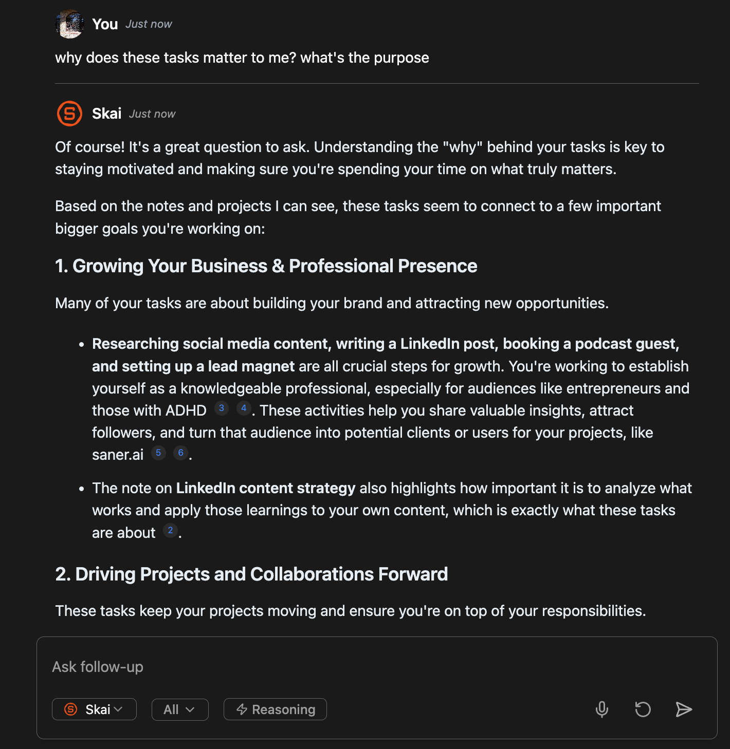 Task Purpose - Rapid Planning Method - Saner.AI