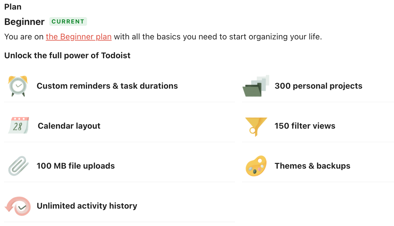 Todoist Calendar on Paywall