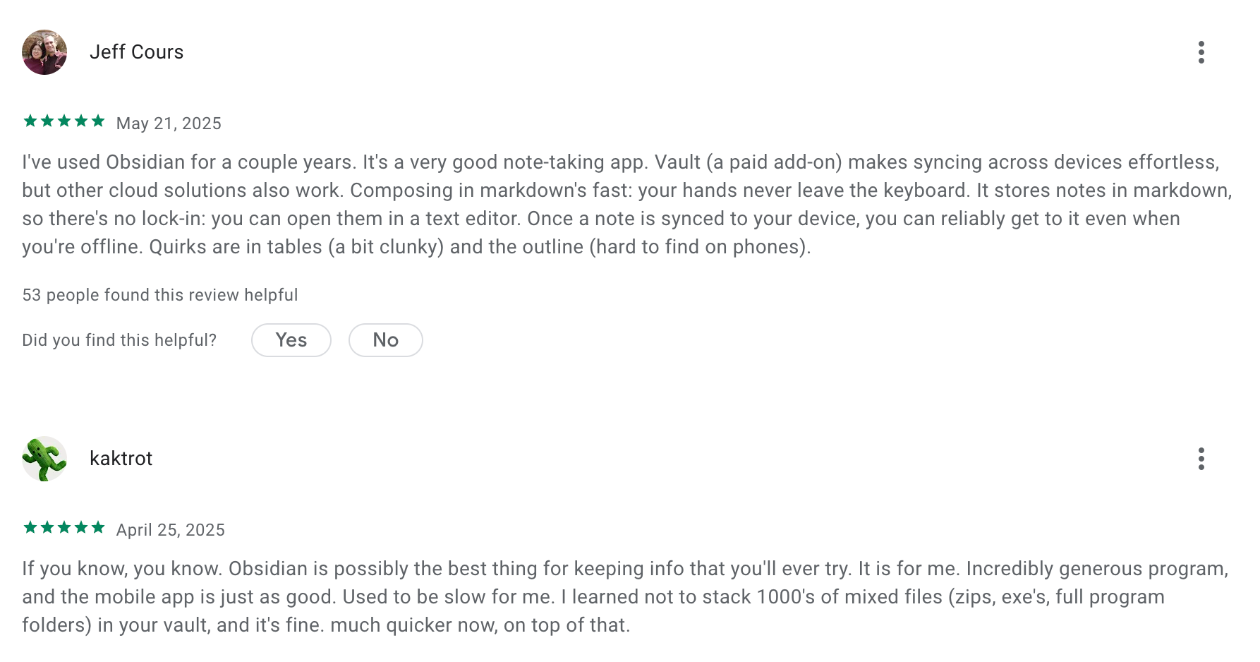 Obsidian review