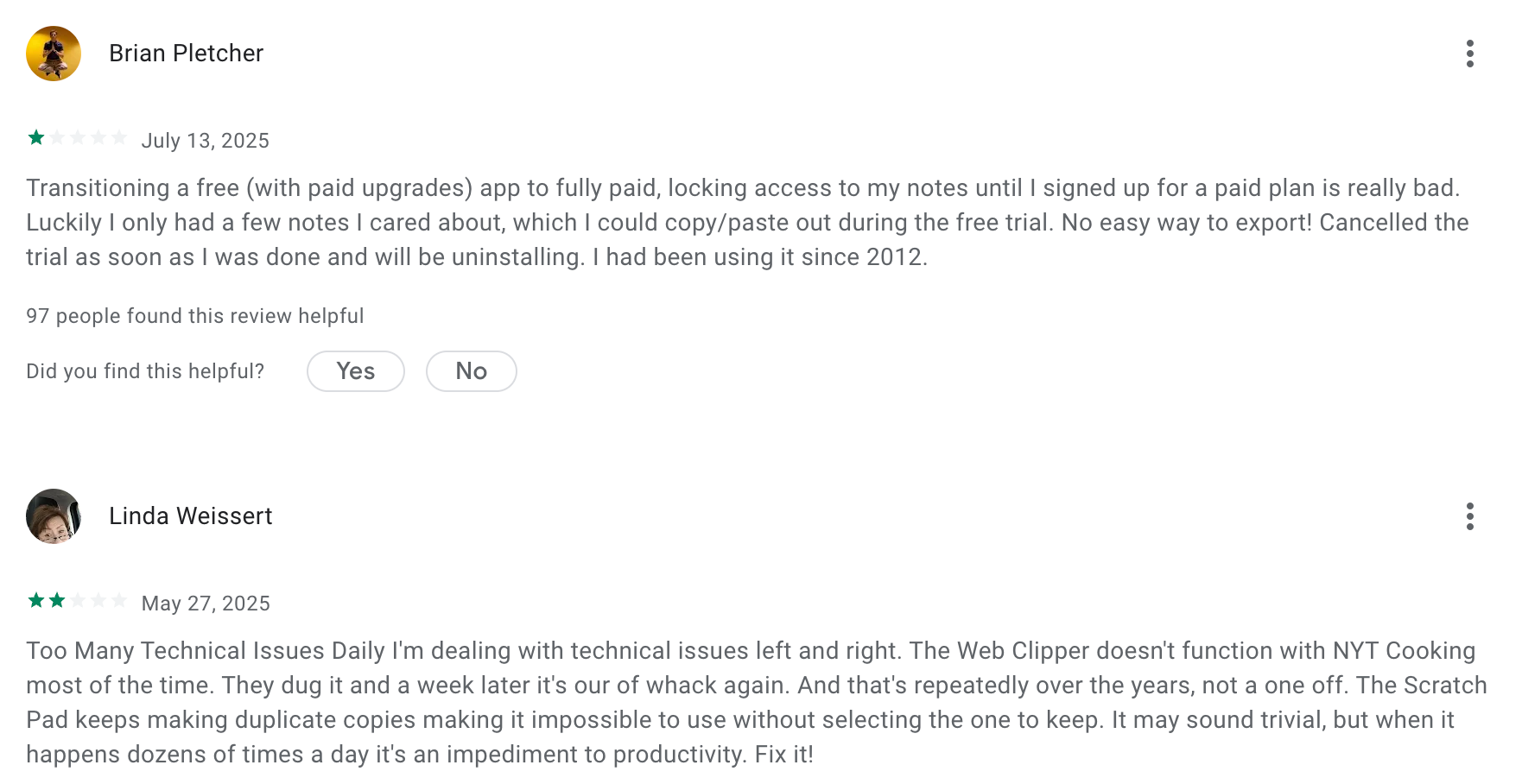 Evernote reviews