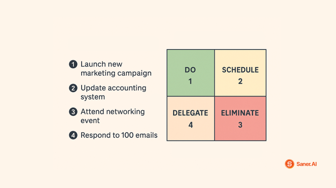 Prioritization matrix example for founders