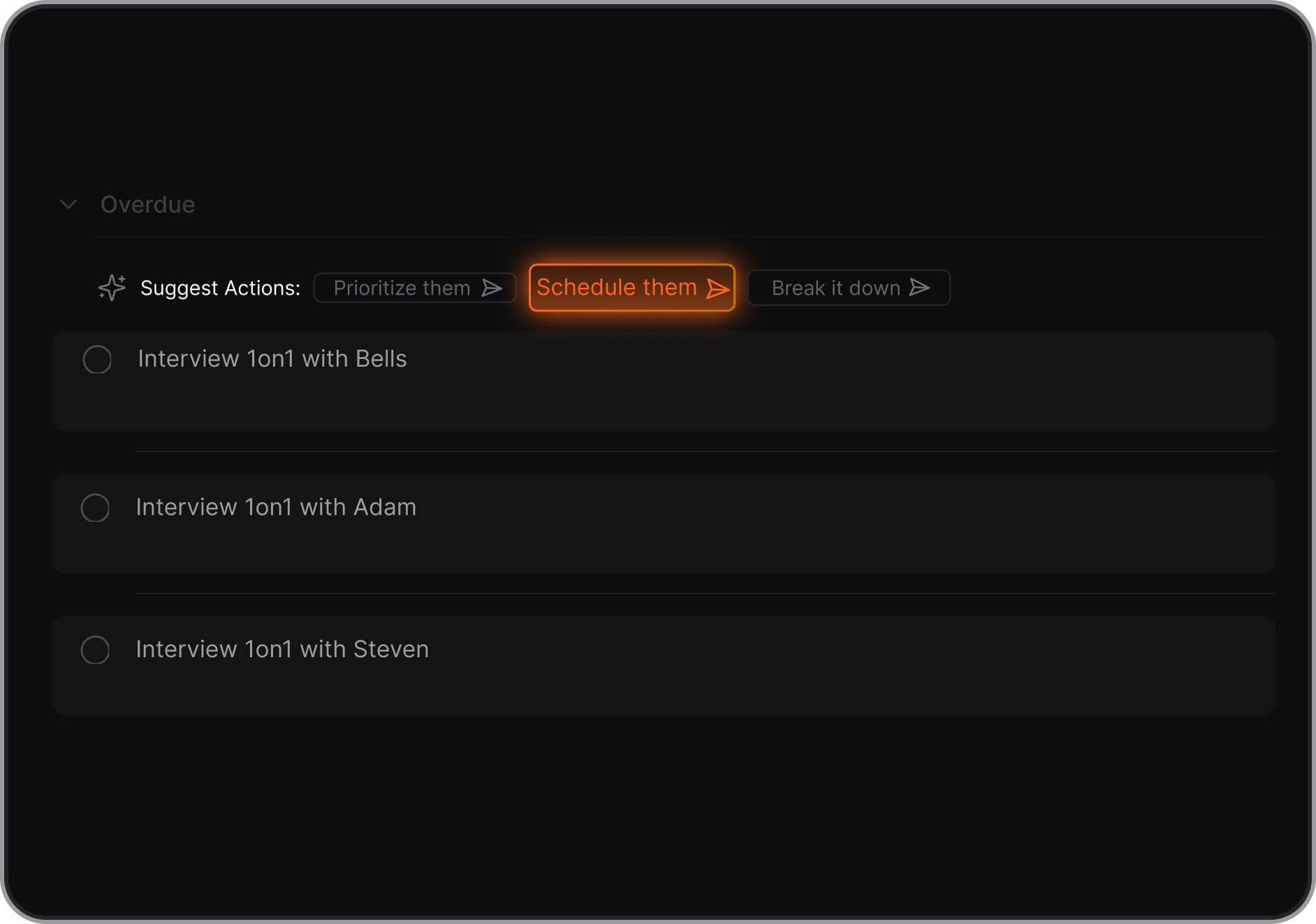 Saner.AI schedules task