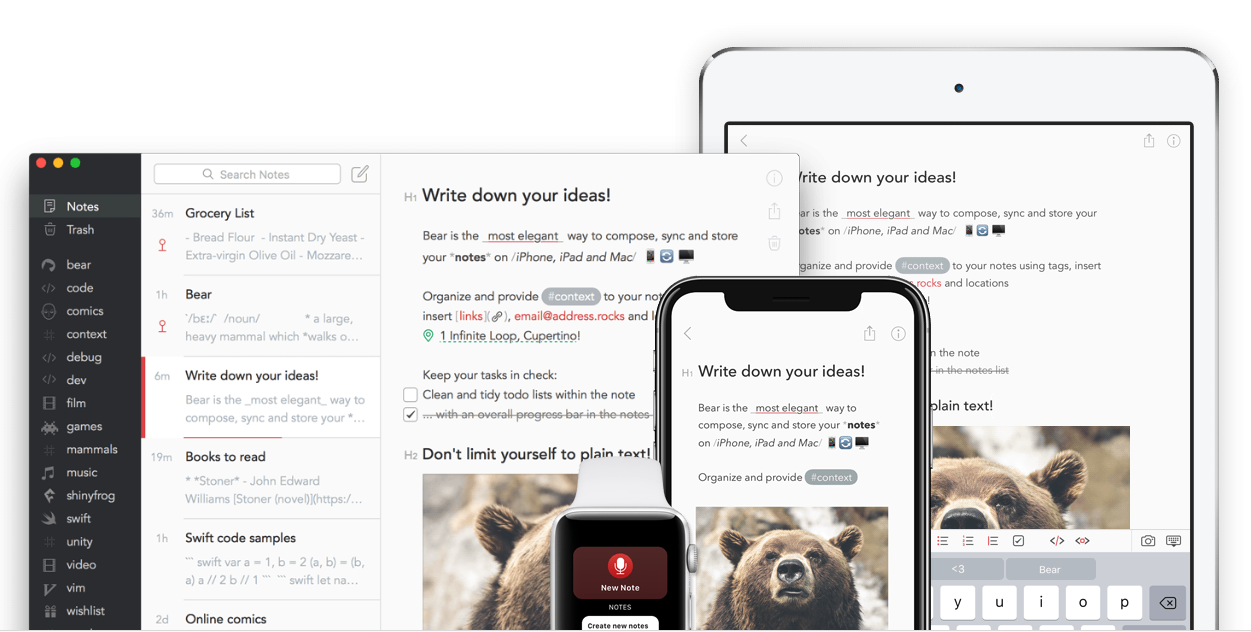 Bear App UI