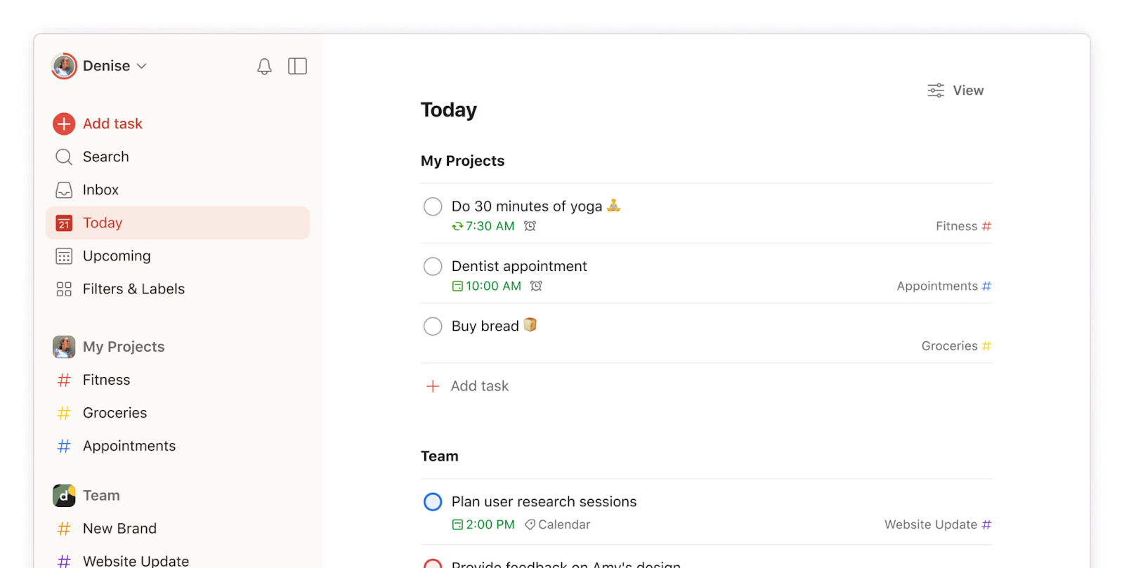 Todoist UI