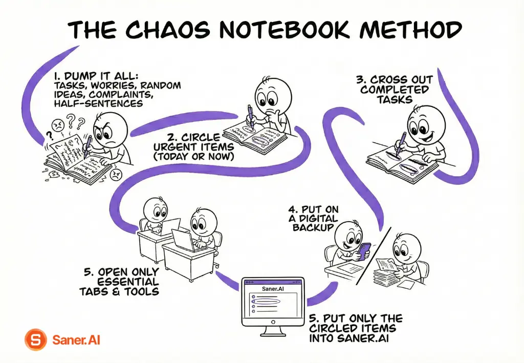 The chaos notebook method - Saner.AI