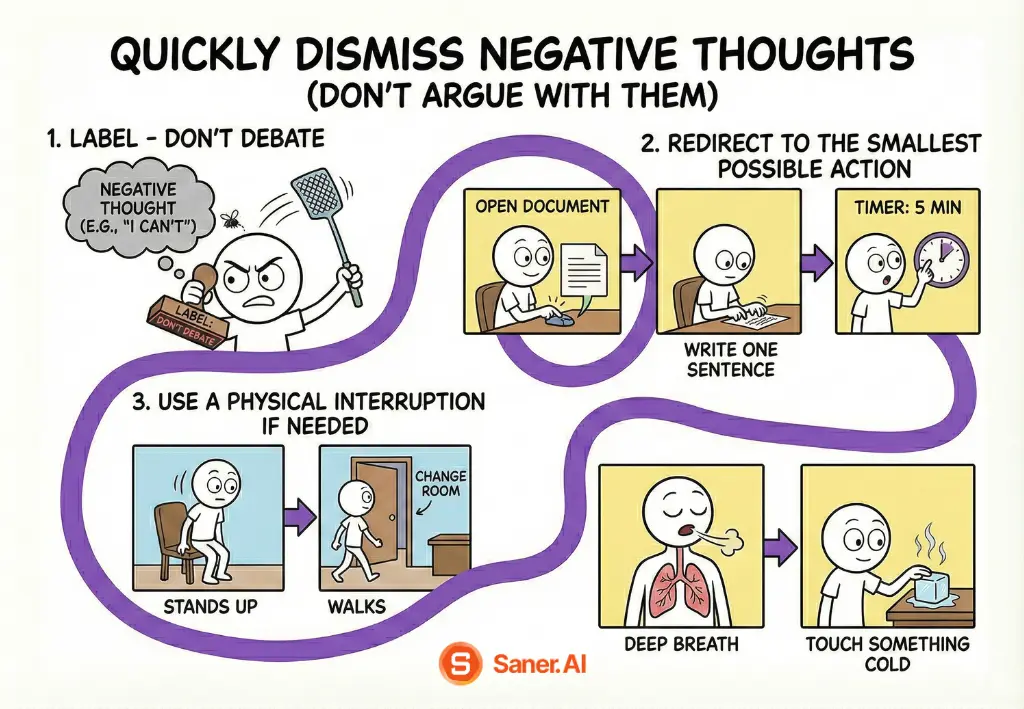 Dimiss negative thoughts - Saner.AI