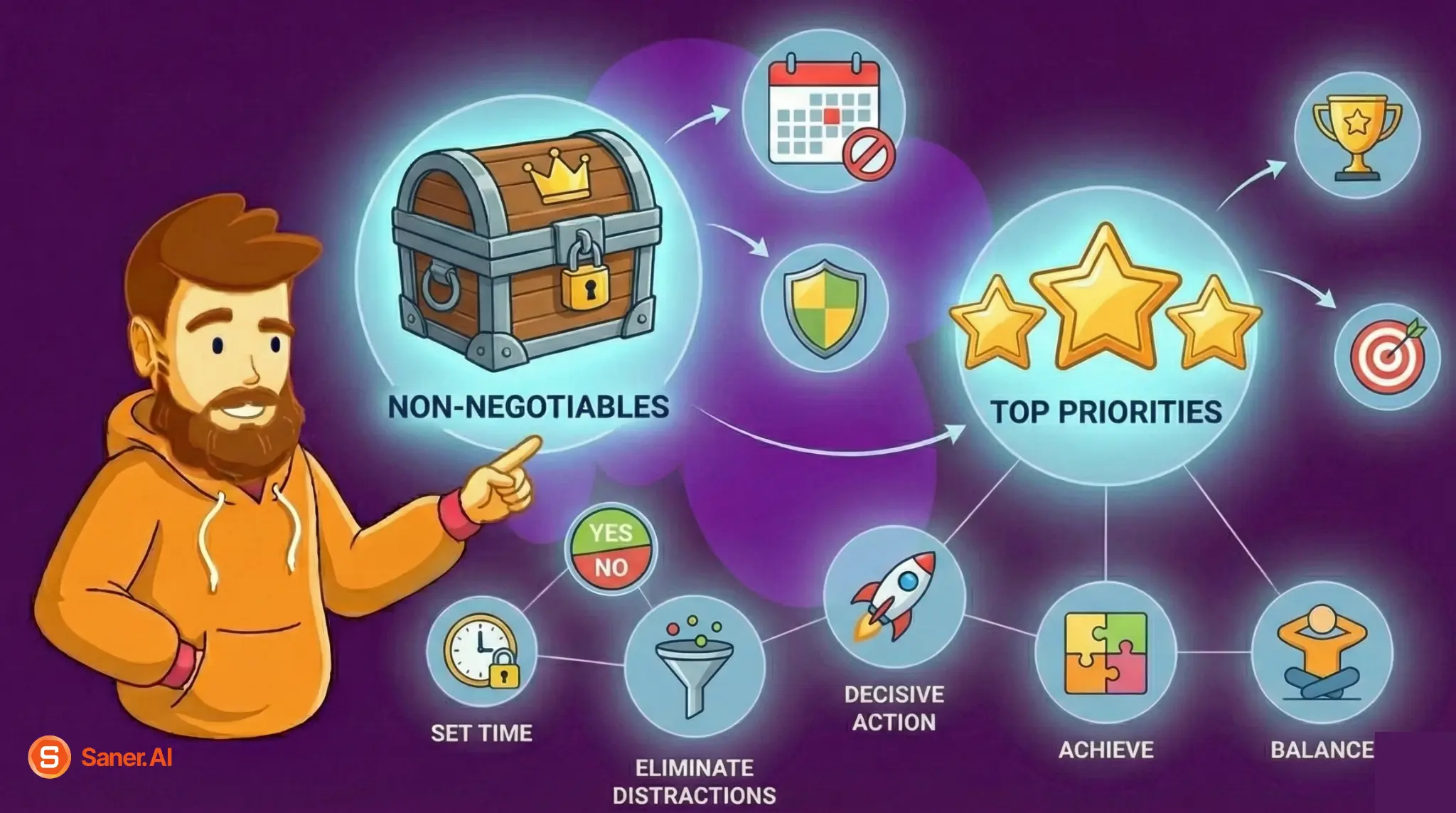 Identify Non-Negotiables and Choose Top Priorities - Saner.AI