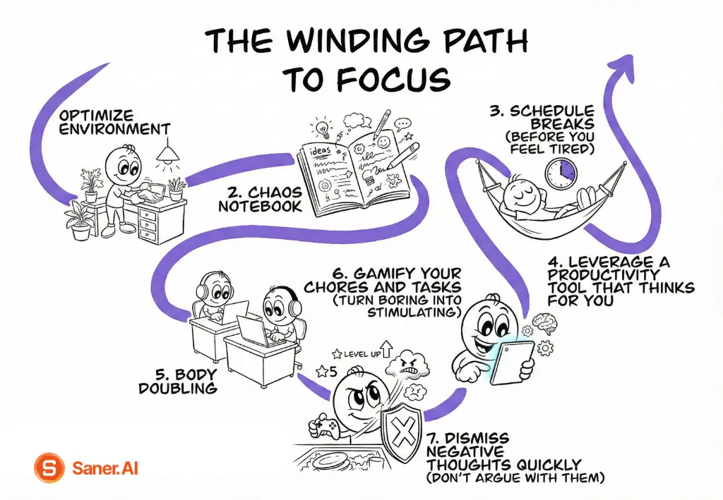 How to focus with ADHD - 7 Tips