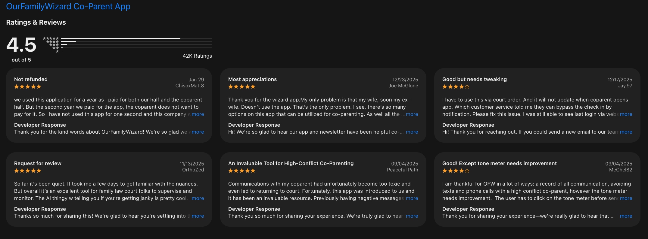 OurFamilyWizard reviews