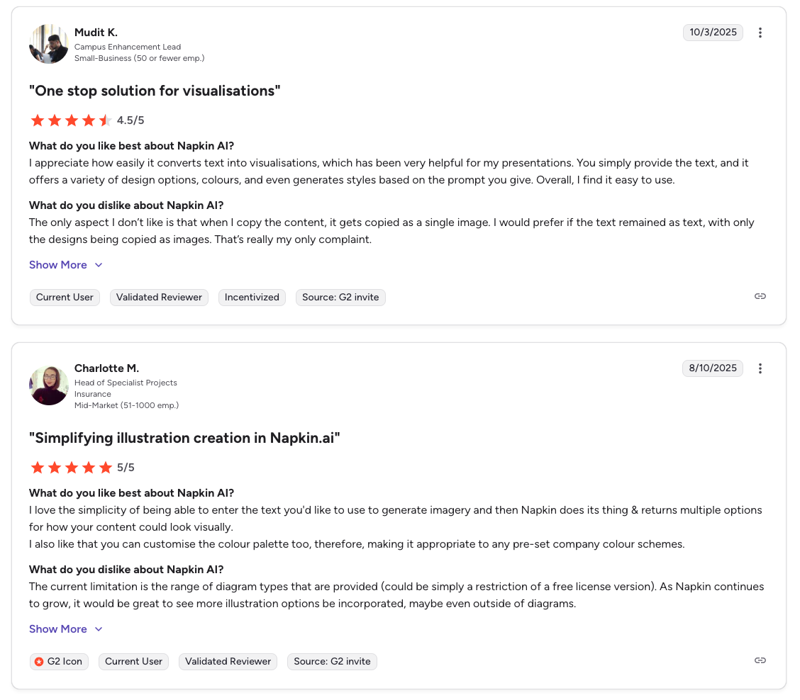 Napkin.AI reviews