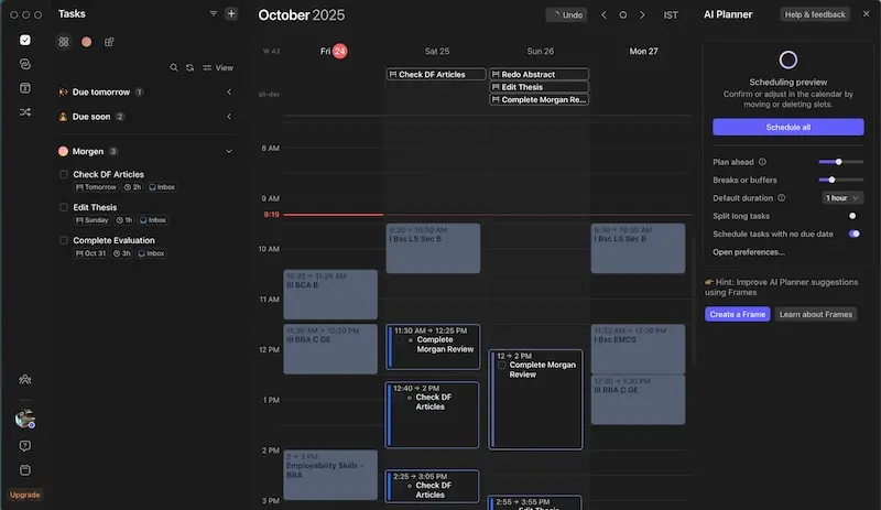 AI Planner and Frames morgen