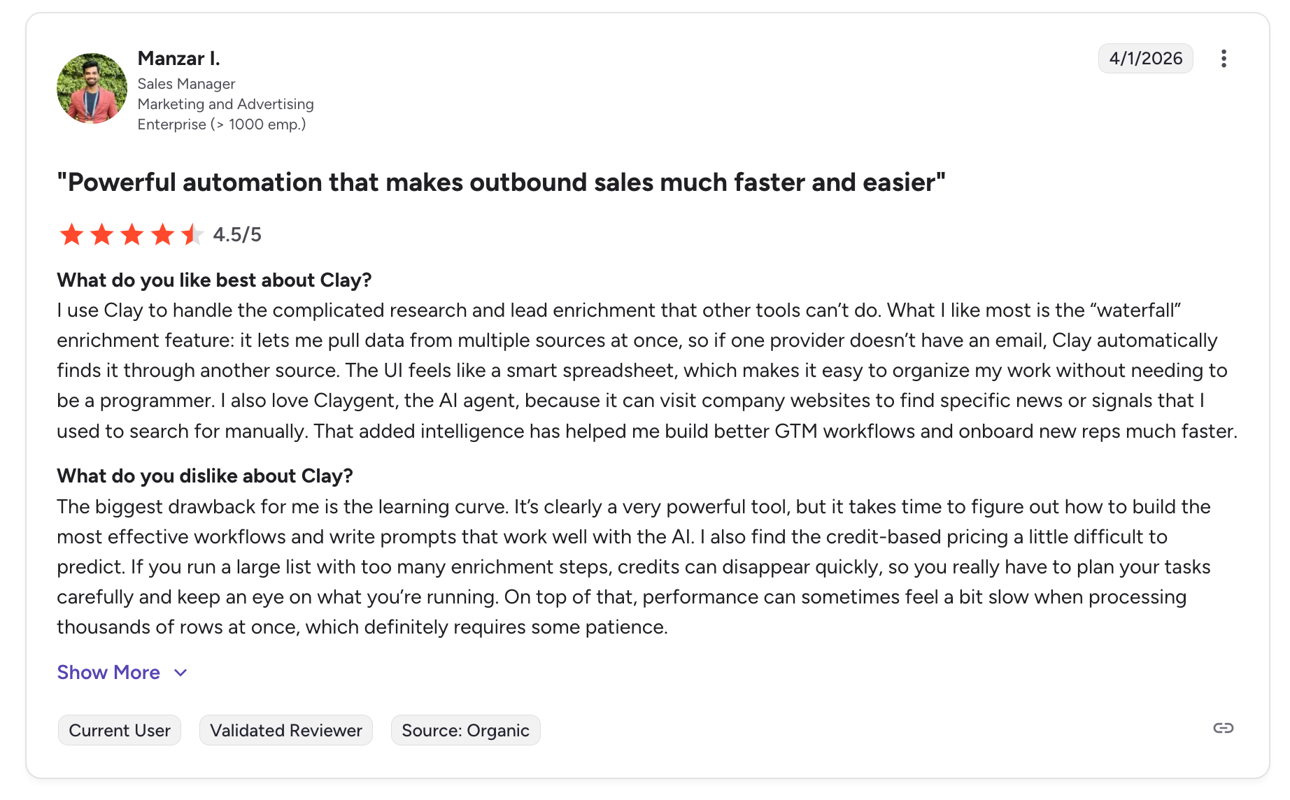 Clay reviews