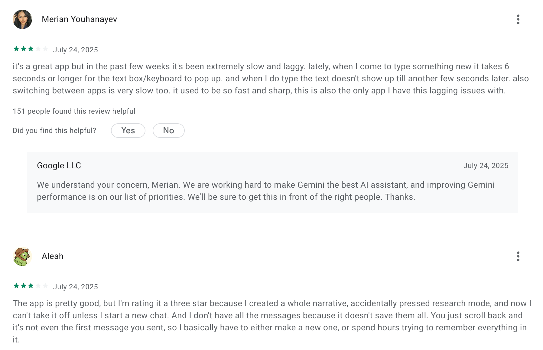 Gemini reviews