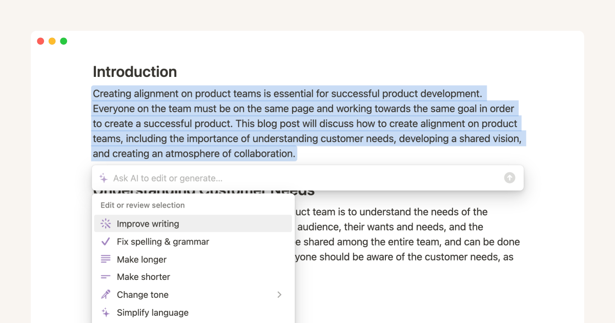 notion ai writing