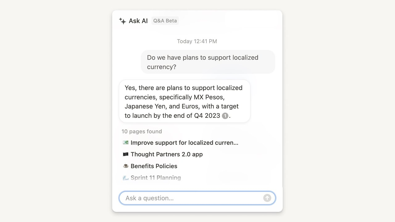 notion ai q&a