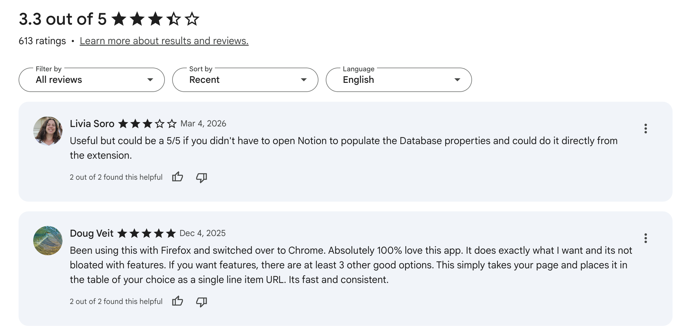 Notion Extension reviews