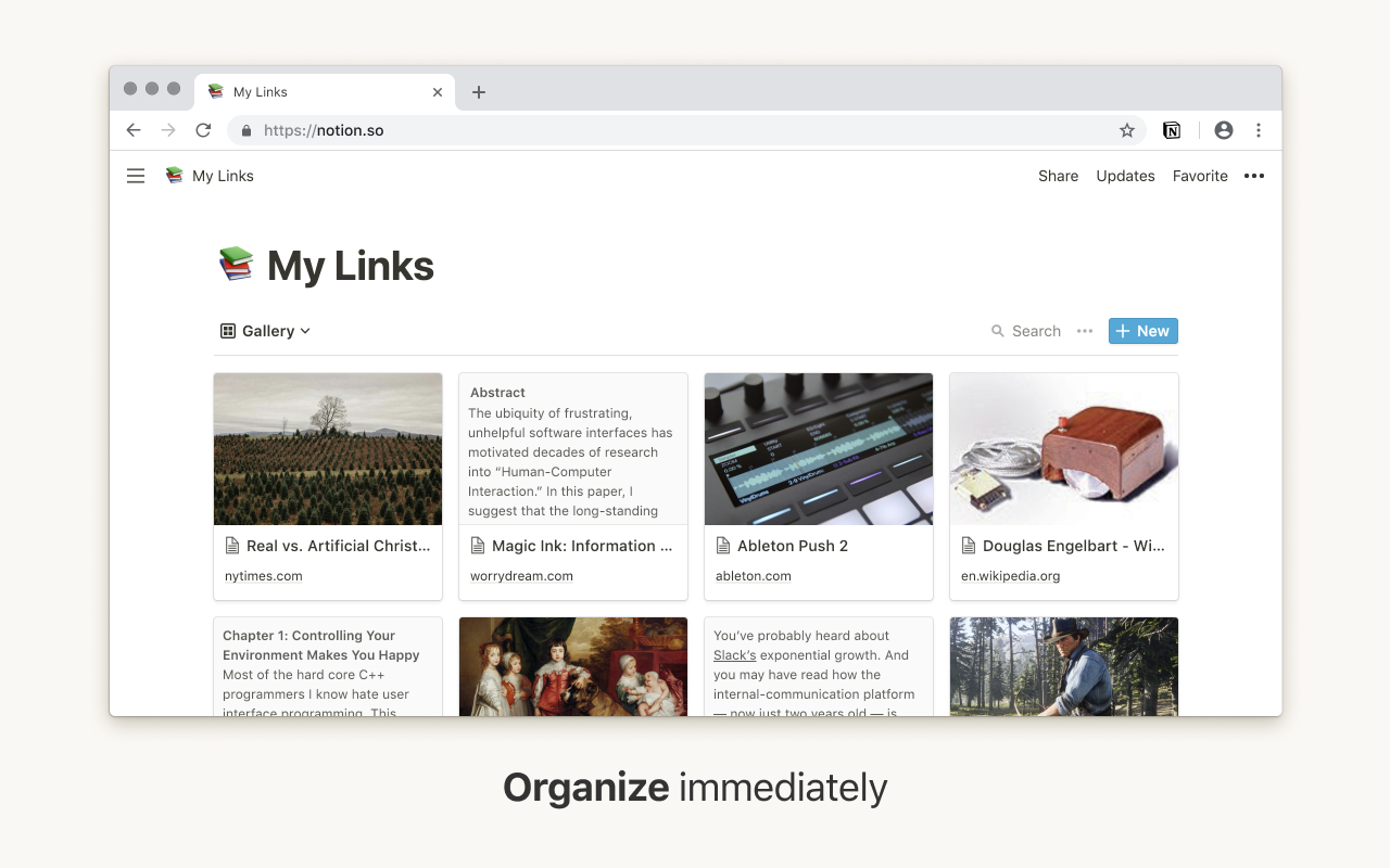 Instant organization into existing workflows