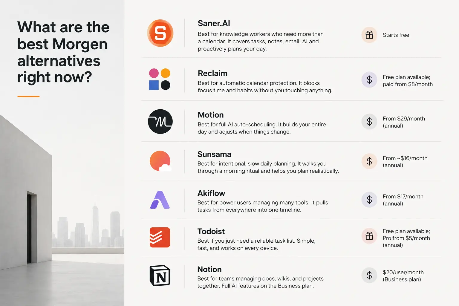 The 7 best Morgen alternatives right now