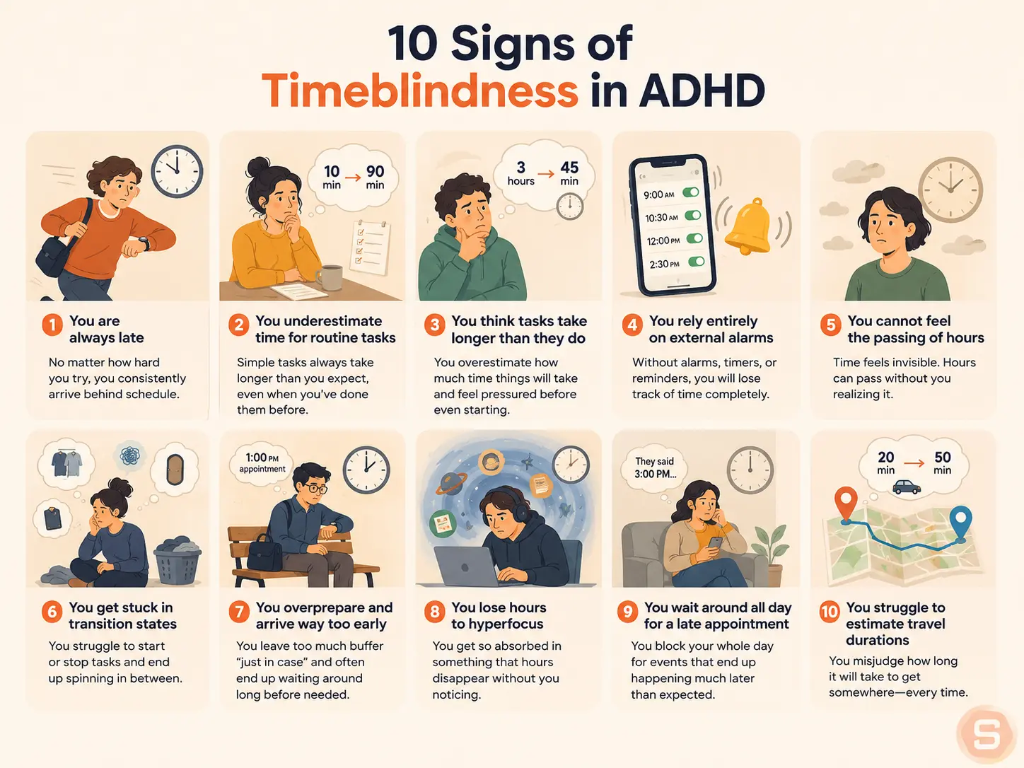 10 Signs of Timeblindness in ADHD