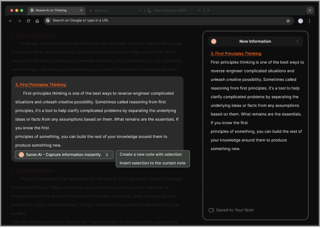Saner.AI - Chrome exention