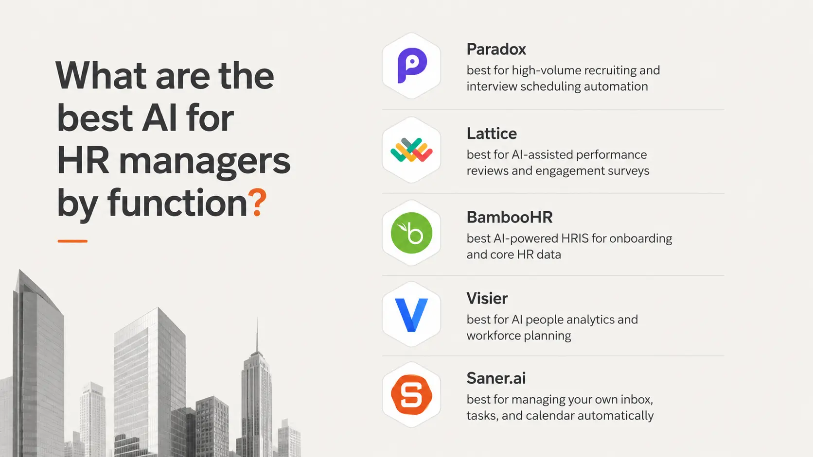 the best AI for HR managers by function