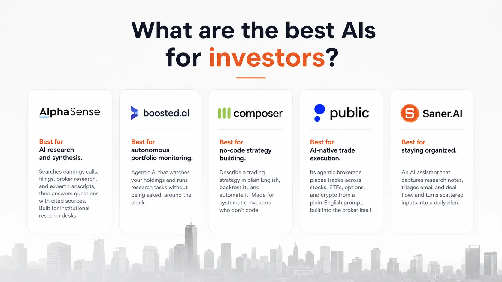Key answer: Which AIs are best for investors?