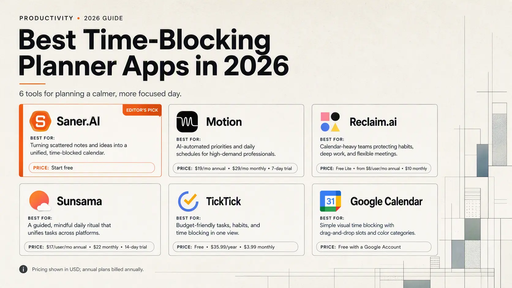 Best 6 Time Blocking Planner Apps in 2026