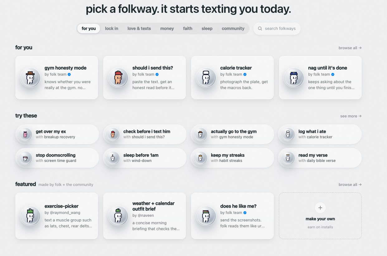 Folk - Habit and accountability check-ins