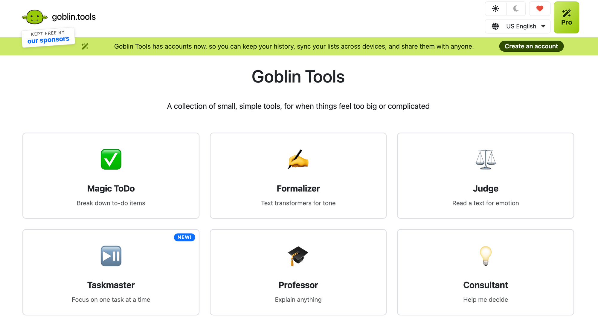 Goblin.Tools - break down tasks